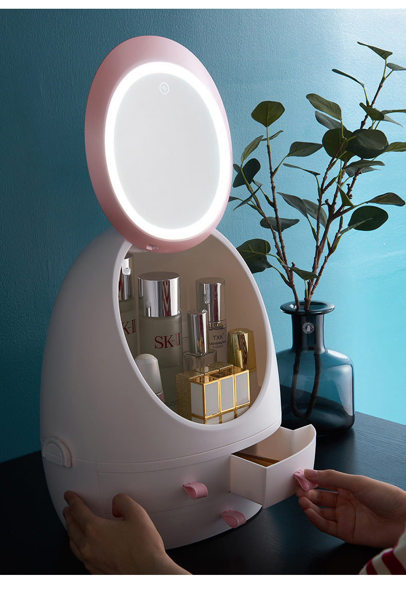 LED Makeup Mirror Storage Box